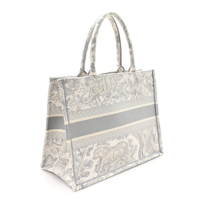 Christian Dior Canvas Embroidered Medium Dioriviera Toile De Jouy Book Tote Gray 2 of 11
