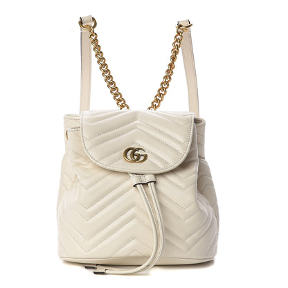 Gucci Calfskin Matelasse GG Marmont Flap Backpack White 1 of 11