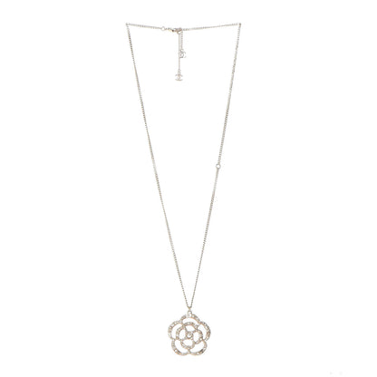Chanel Crystal Pearl Camellia Necklace Gold 3 of 6