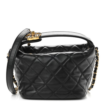 Chanel Lambskin Quilted Small Perfect Meeting Hobo Black 1 of 9