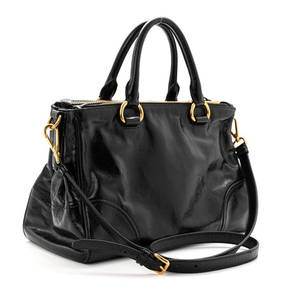 Miu Miu Vitello Shine Top Handle Satchel Black 2 of 8