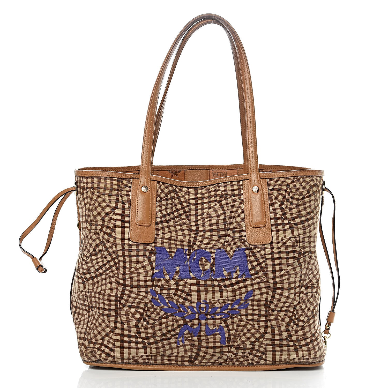 MCM Visetos Medium Liz Reversible Shopper Tote Cognac 3 of 19