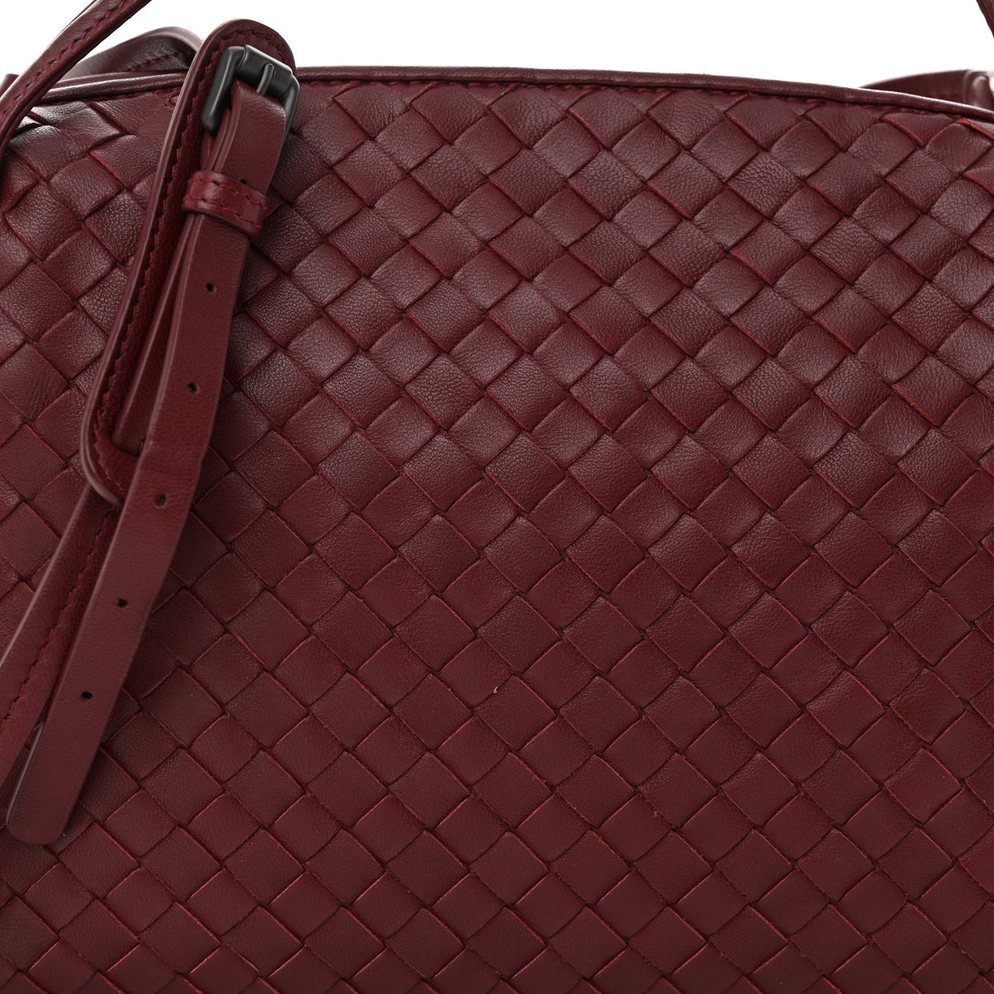 Nappa Intrecciato Nodini Crossbody Messenger Bordeaux