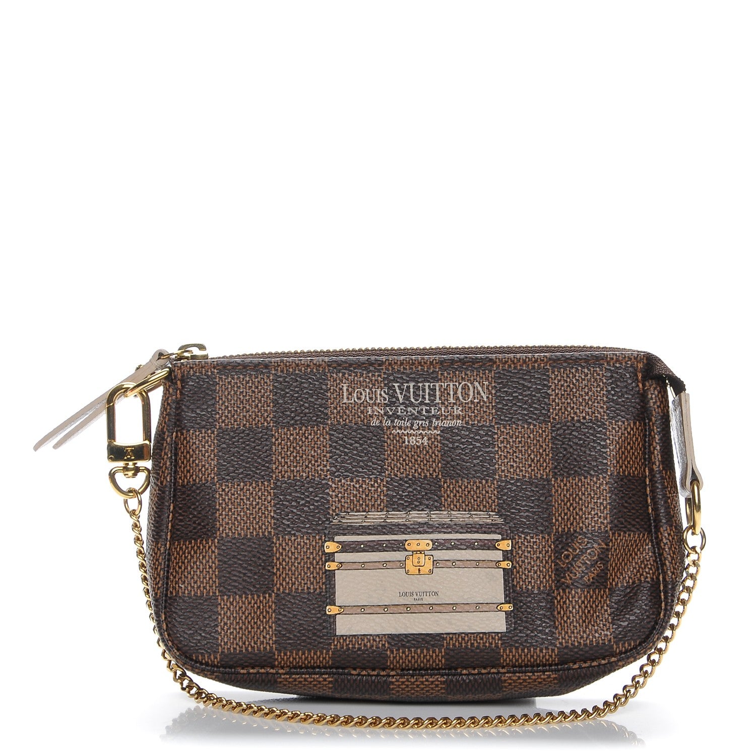 Louis Vuitton Damier Ebene Trunks and Locks Mini Pochette Accessories 1 of 7