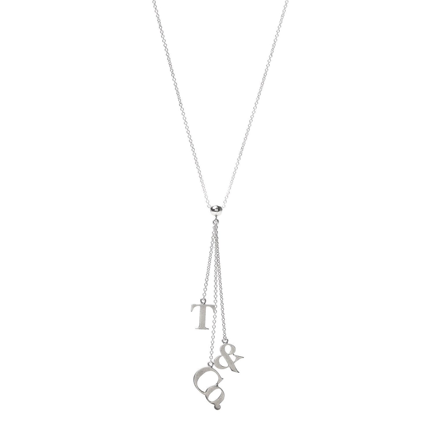 Sterling Silver Letters Lariat Necklace