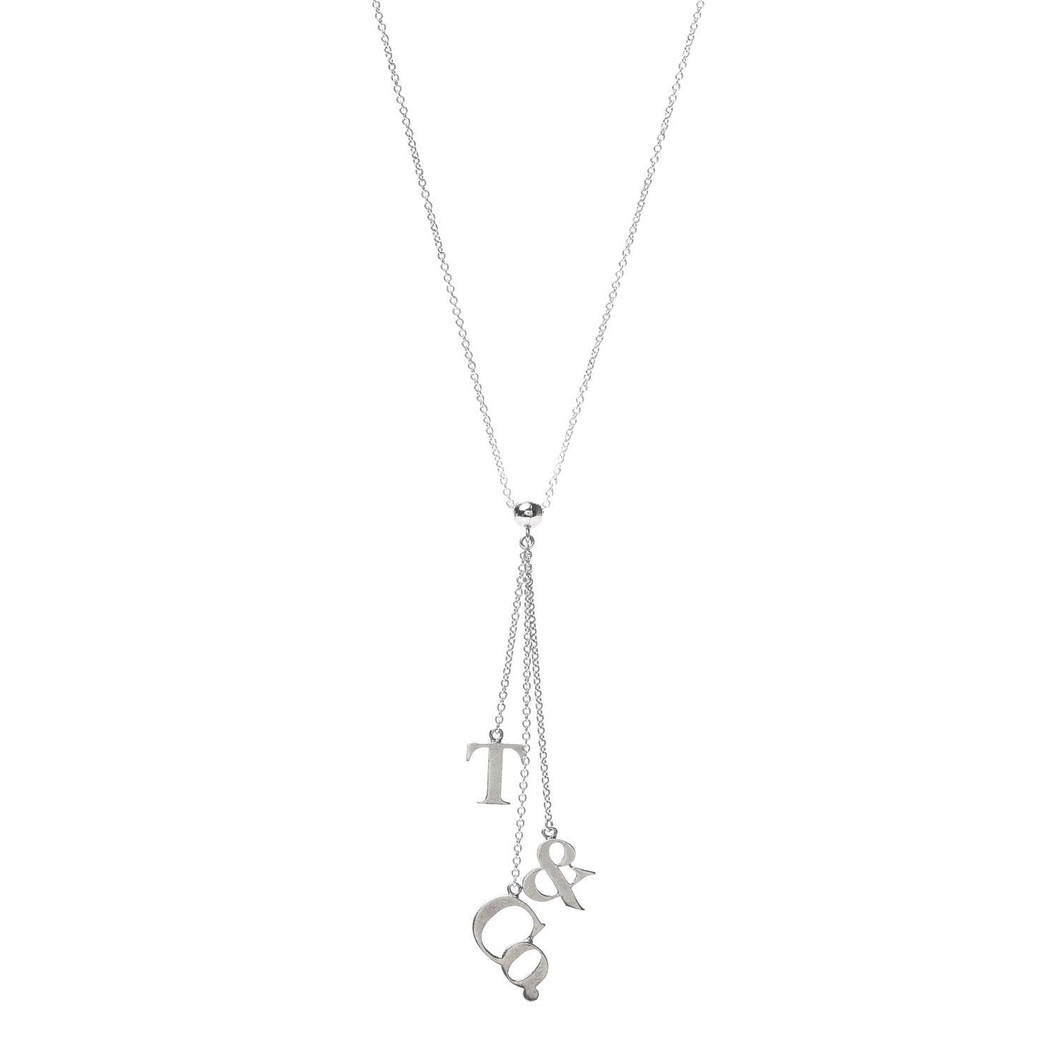 Tiffany Sterling Silver Letters Lariat Necklace 1 of 6