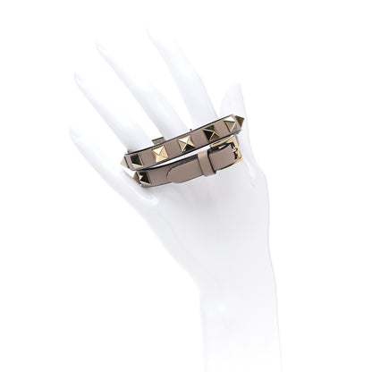Valentino Garavani Vitello Rockstud Double Wrap Bracelet Poudre 2 of 5