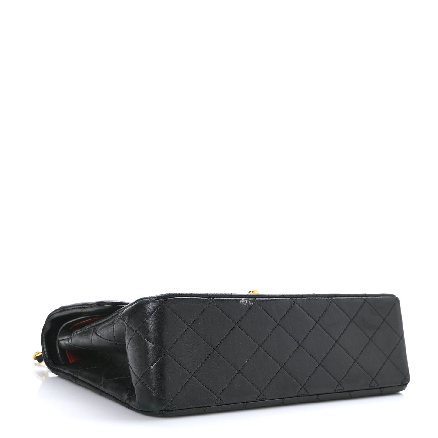 Lambskin Quilted Medium Double Flap Black