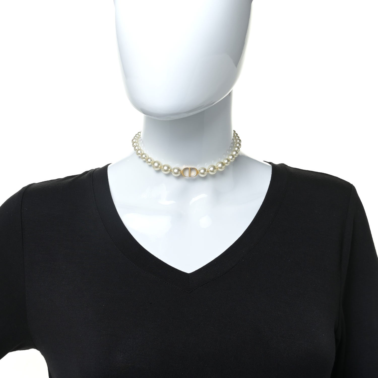Christian Dior Pearl 30 Montaigne Choker Necklace Gold 2 of 4