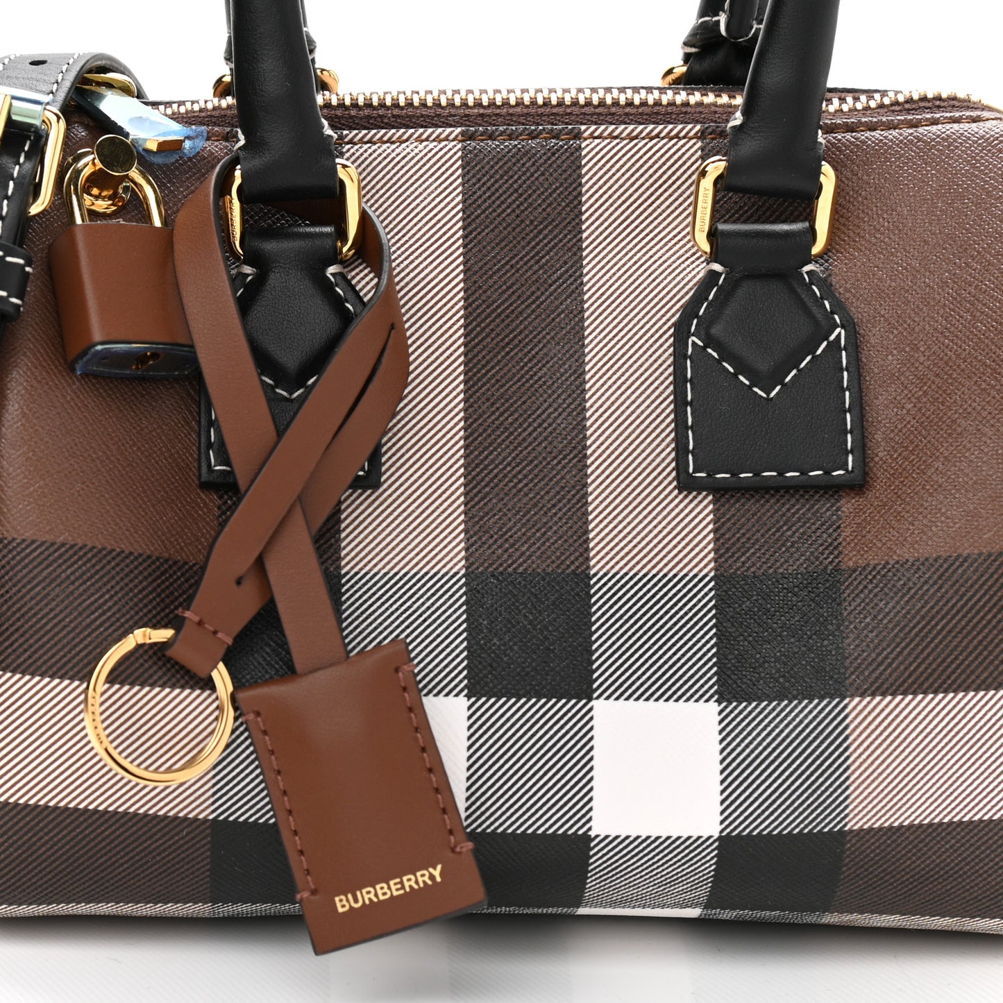 E-canvas Check Mini Bowling Bag Dark Birch Brown
