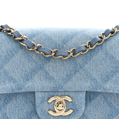 Chanel Printed Denim Quilted Mini Rectangular Flap Light Blue 8 of 11
