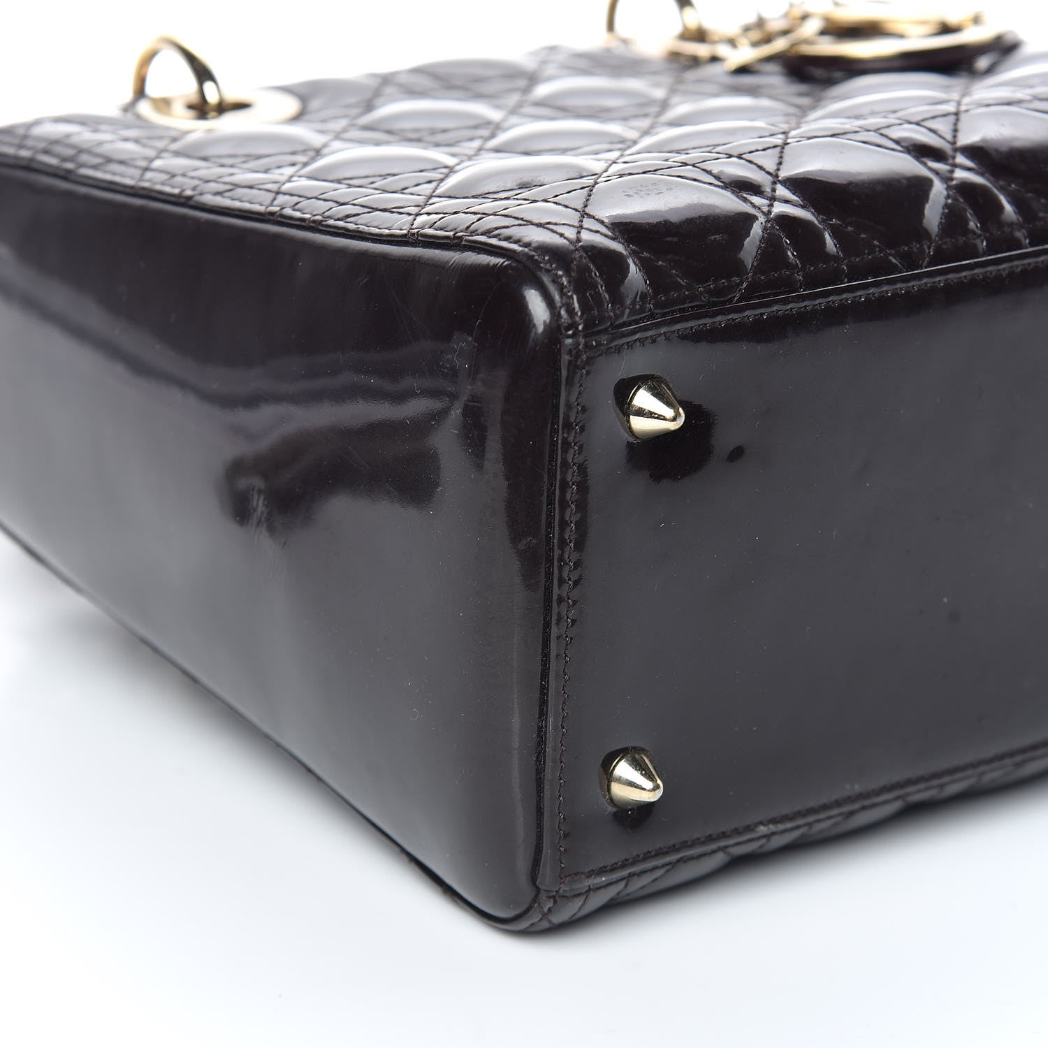 Christian Dior Patent Cannage Medium Lady Dior Dark Brown 8 of 9