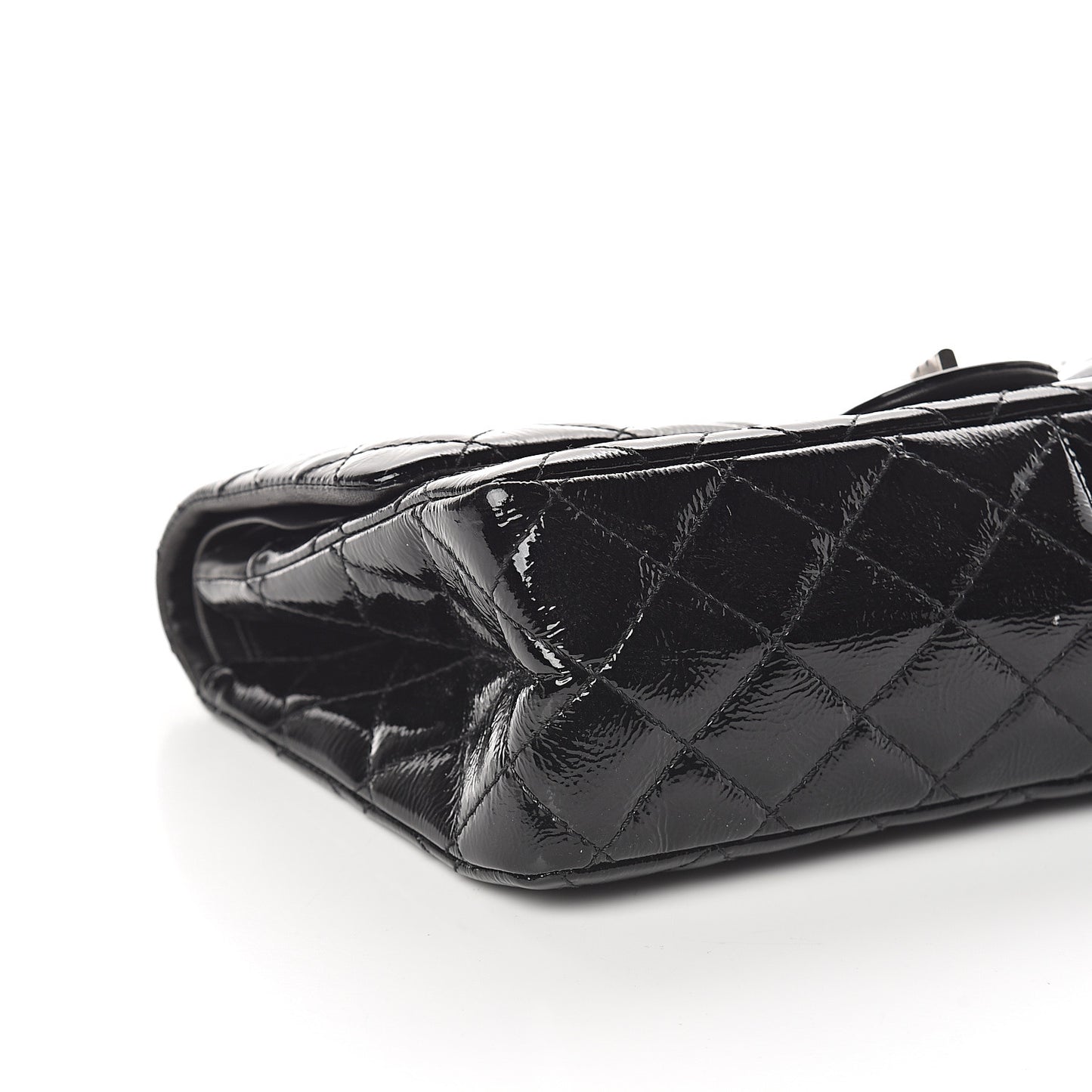 Distressed Patent Quilted 2.55 Reissue 226 Flap Black