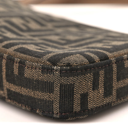 Fendi Fabric Jacquard Vitello Grace FF 1974 Baguette Pouch Tobacco Moro Sand 10 of 12