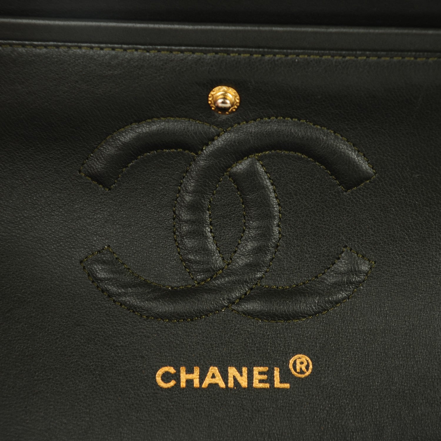 Chanel Lambskin Quilted Medium Double Flap Dark Green 6 of 10