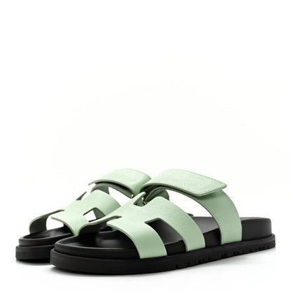Hermes Epsom Womens Chypre Sandals 36 Vert Jade 3 of 9