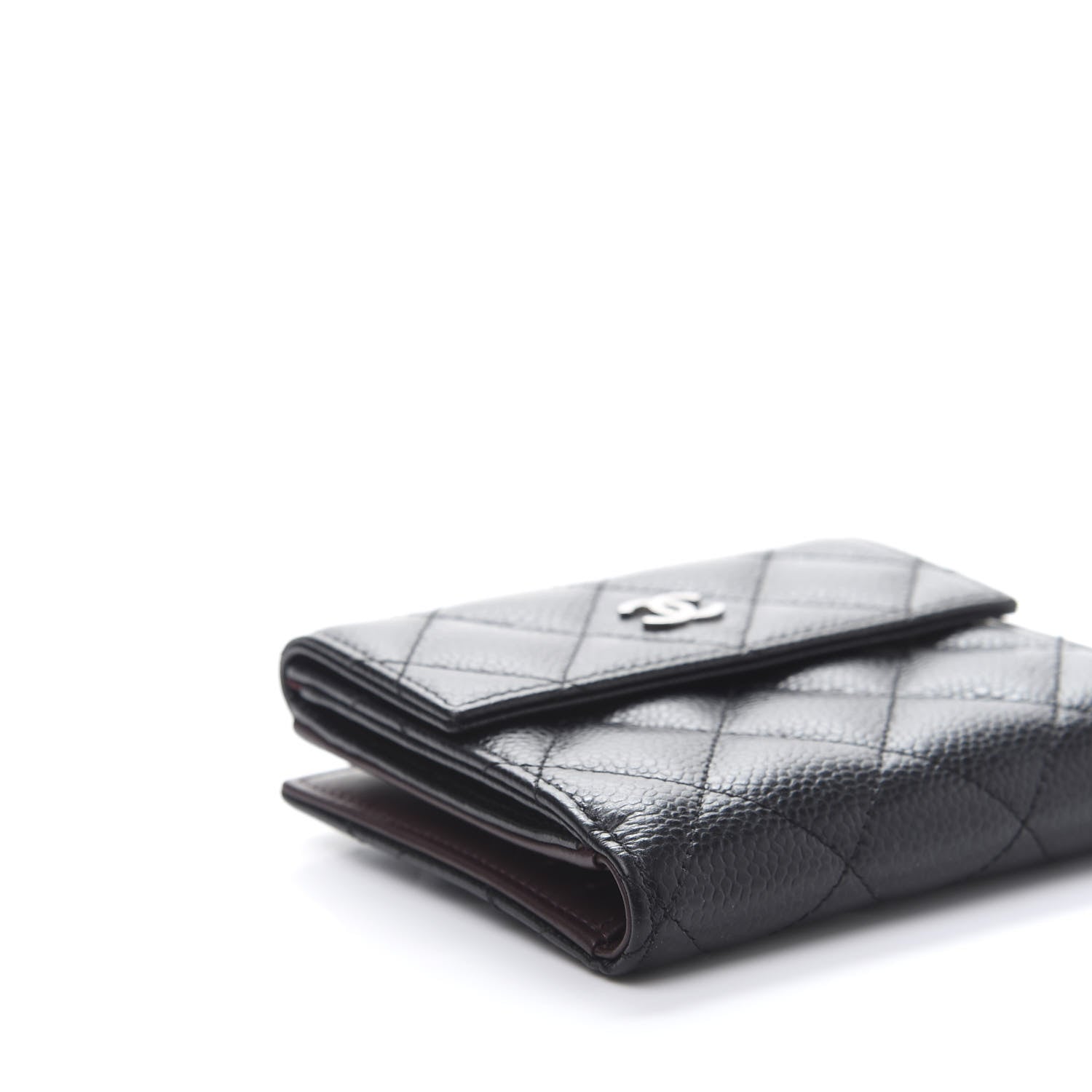 Chanel Caviar Quilted Compact French Flap Wallet Black 6 of 10