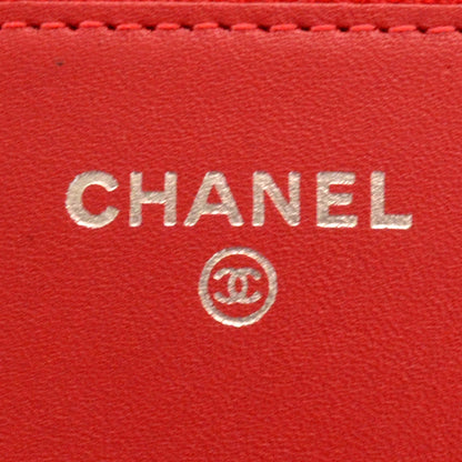 Chanel Patent Quilted Wallet On Chain WOC Dark Pink 13C 6 of 7