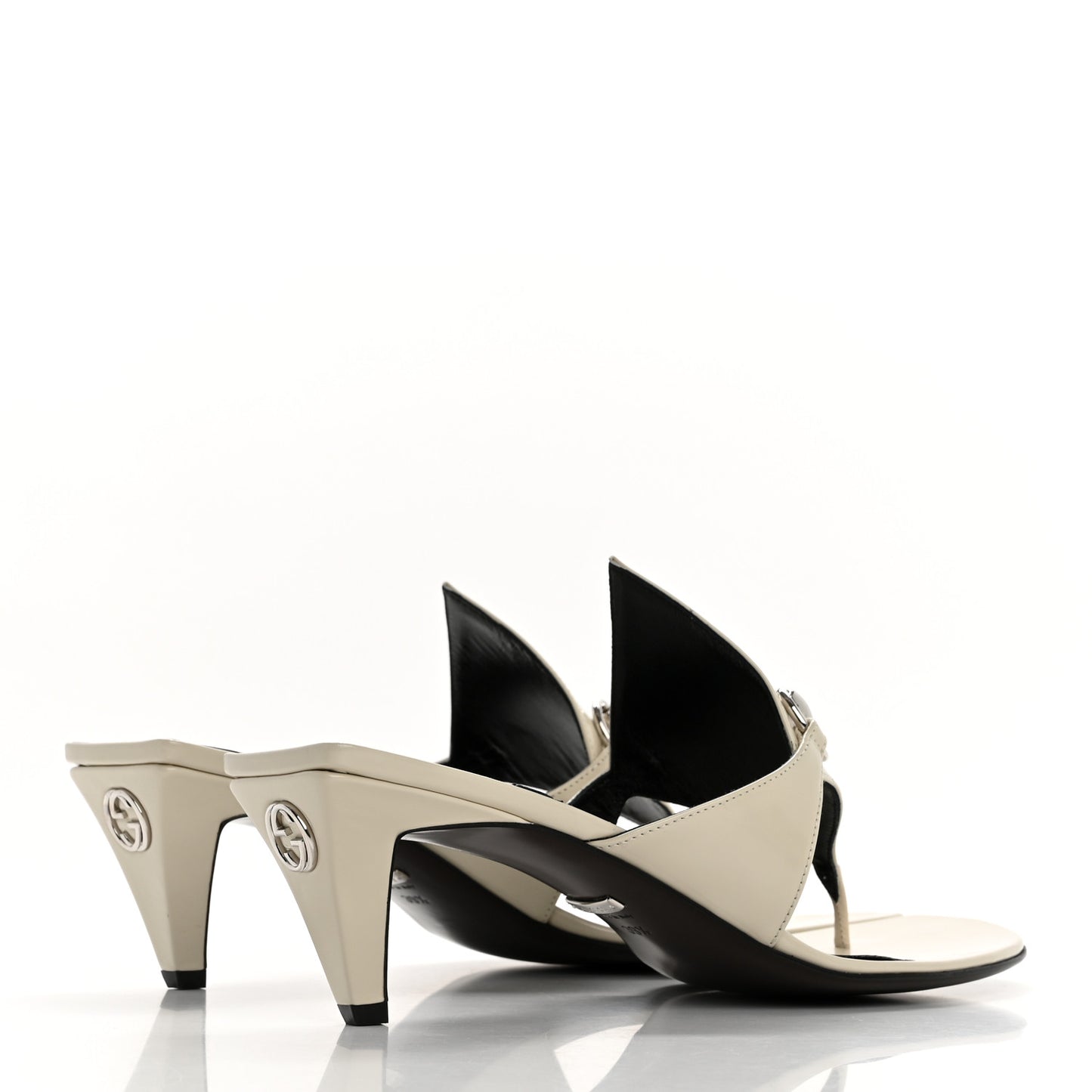 Patent Mariame Horsebit 55mm Mule Slide Sandals 39.5 Mystic White