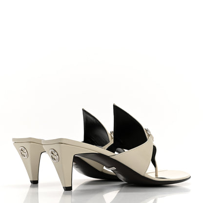 Gucci Patent Mariame Horsebit 55mm Mule Slide Sandals 39.5 Mystic White 5 of 9