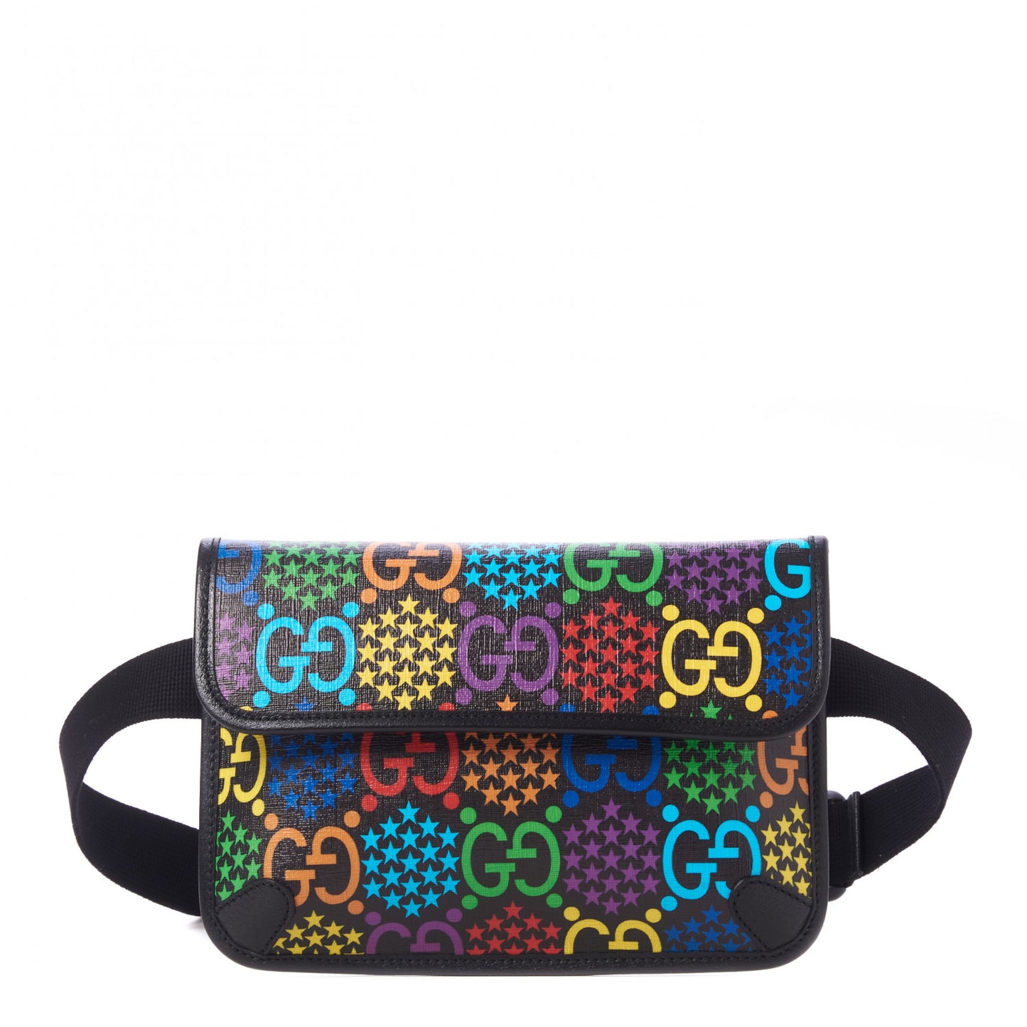 GG Supreme Monogram Psychedelic Slim Belt Bag Black