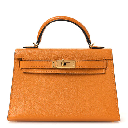Hermes Chevre Mysore Mini Kelly Sellier 20 Jaune D'or 1 of 11