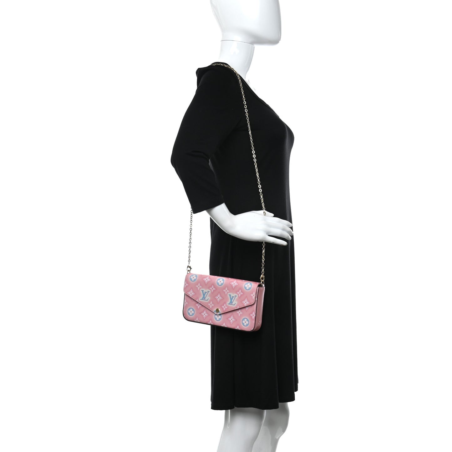 Vernis Valentine Felicie Pochette Chain Wallet Light Pink Neon