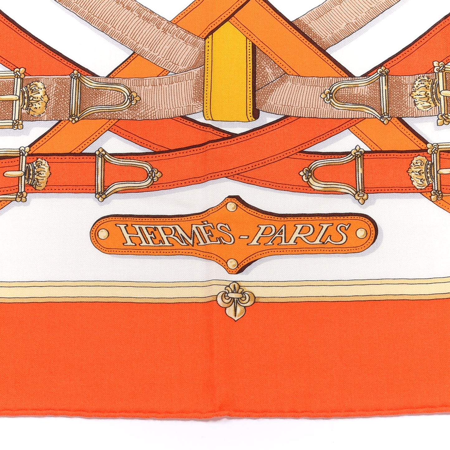 Cashmere Silk Cavalcadour Shawl 140 Orange White