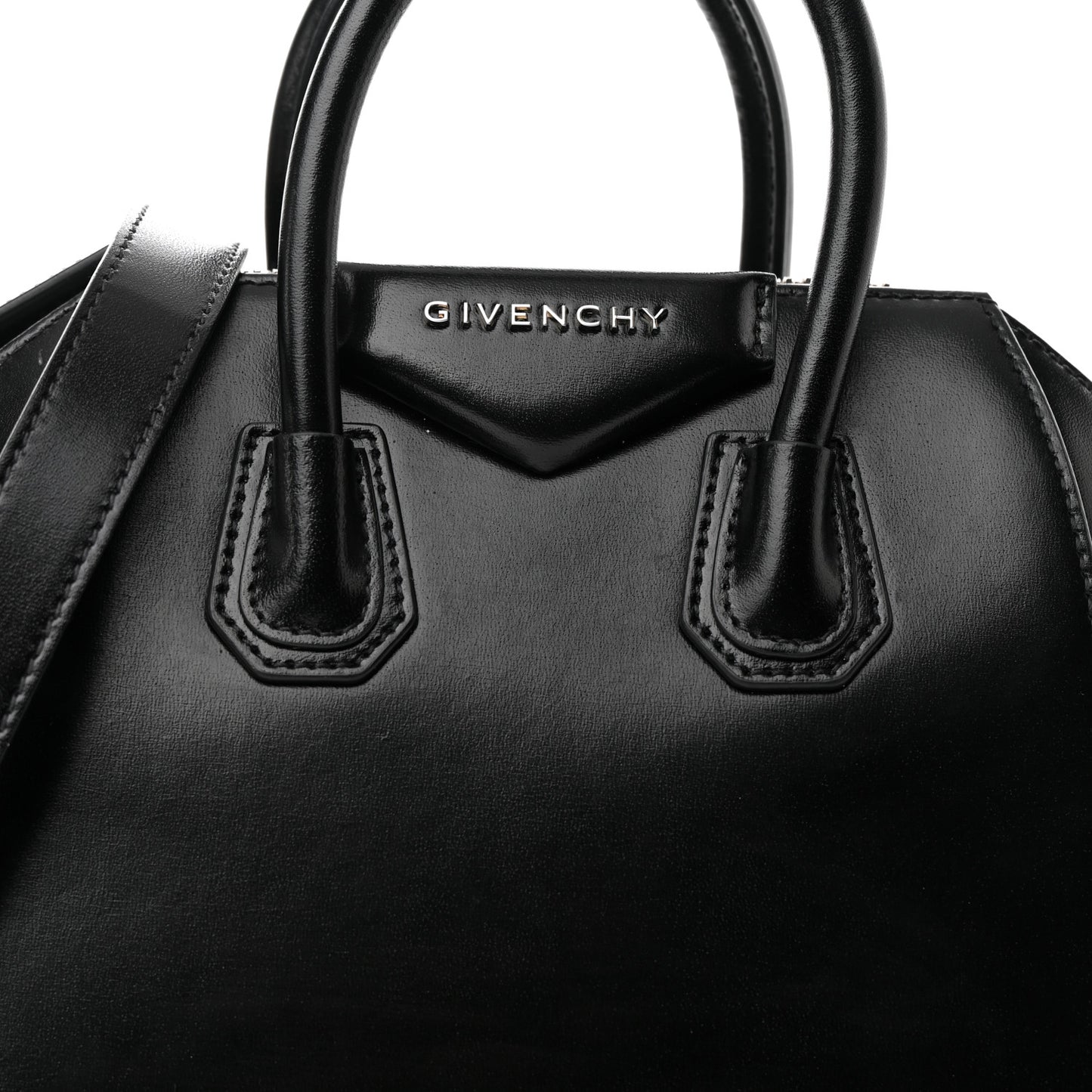 Shiny Lord Calfskin Mini Antigona Black