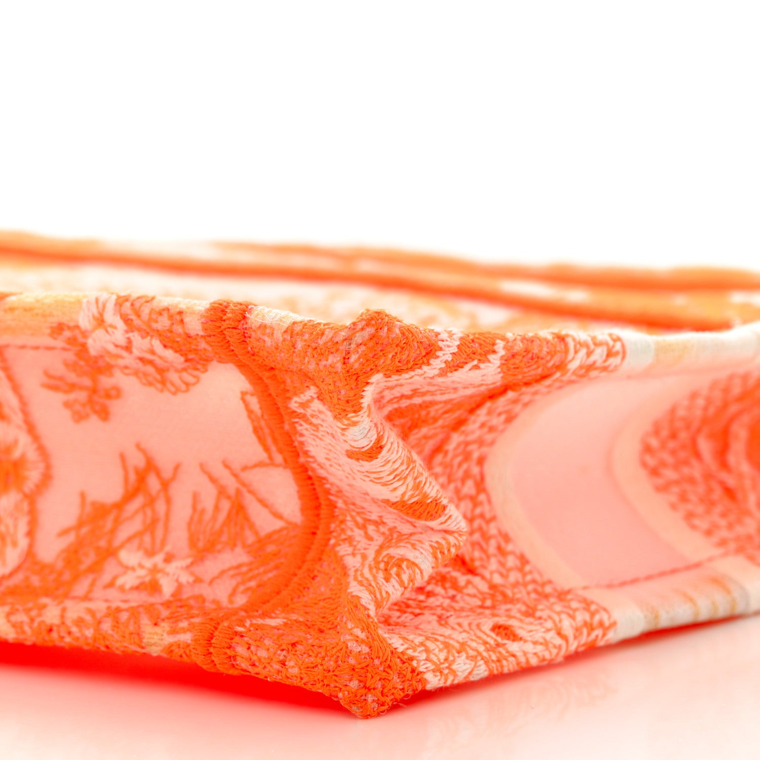 Christian Dior Canvas Embroidered Mini Toile De Jouy Book Tote Orange 10 of 17