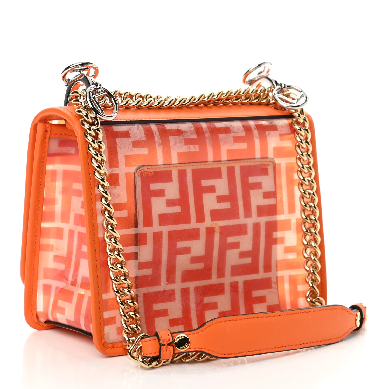 Fendi TPU FF Vitello Century F is Fendi Small Kan I Shoulder Bag Aranciata 3 of 9