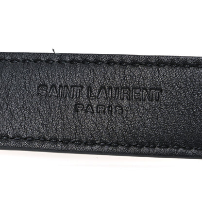 Saint Laurent Patent Calfskin Snakeskin Embossed 20mm Cintura Belt 85 34 Black 5 of 6