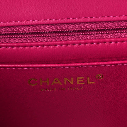 Chanel Lambskin Quilted Mini Rectangular Flap Pink 7 of 9