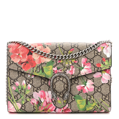 Gucci GG Supreme Monogram Blooms Mini Dionysus Chain Wallet Beige Multicolor Dry Rose 1 of 12