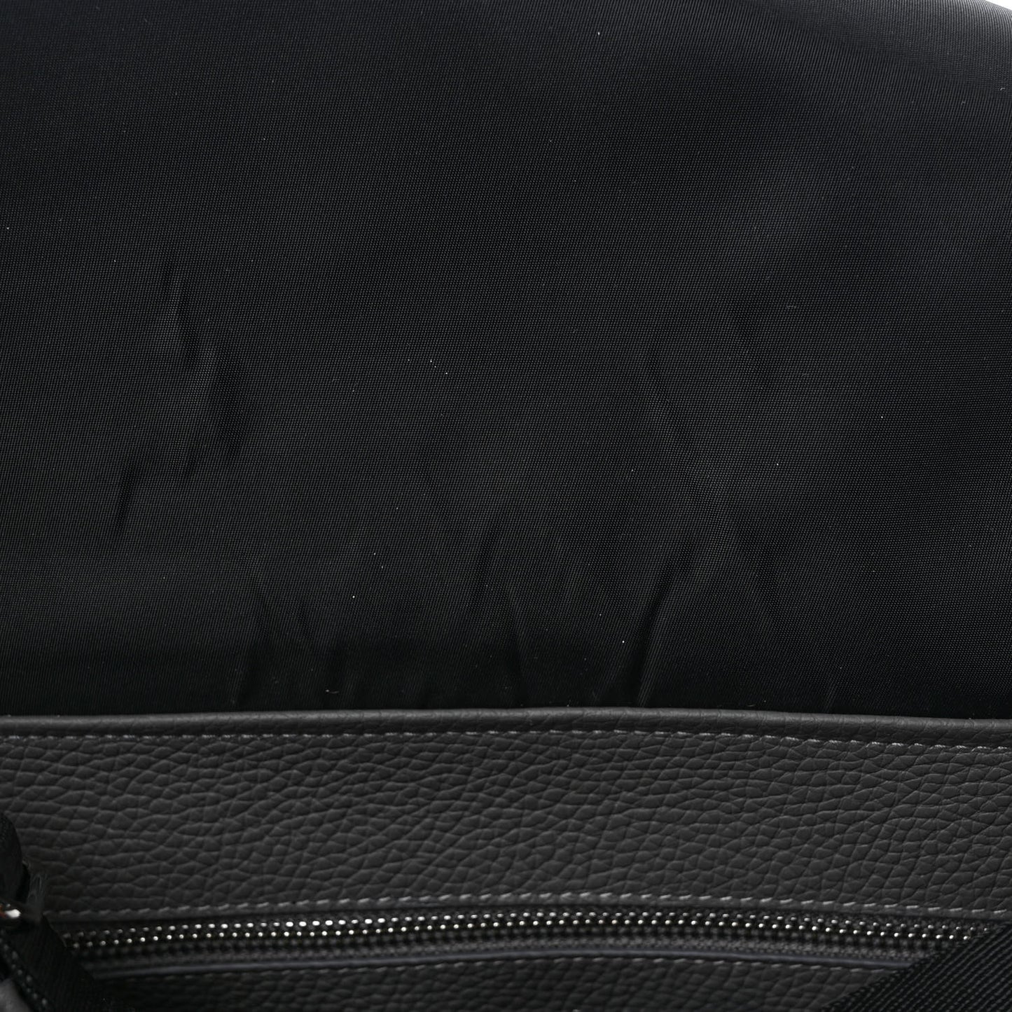 Calfskin Logo Messenger Charcoal Grey