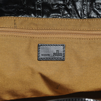 Fendi Patent Logo Embossed Tote Black 6 of 7