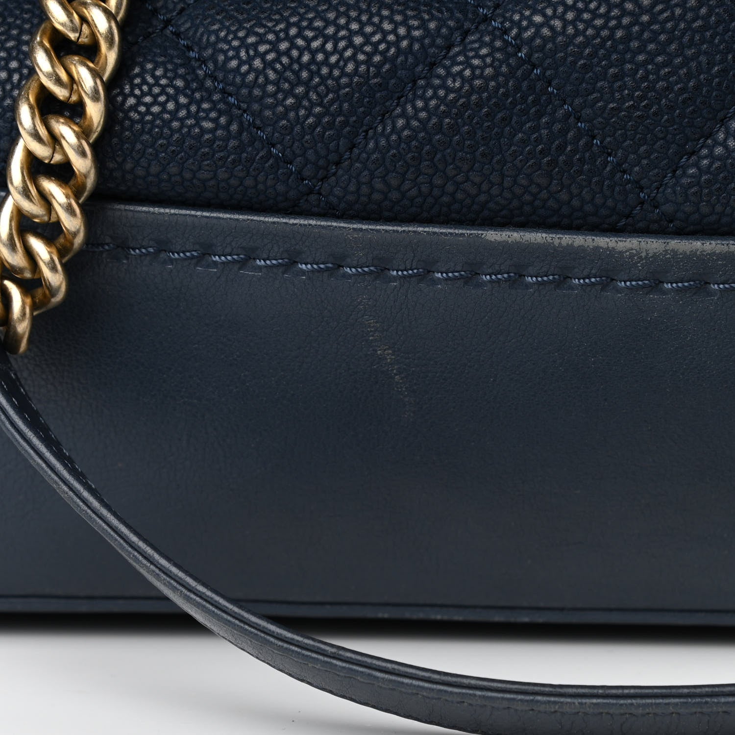 Chanel Iridescent Caviar Quilted Globe Trotter Shopping Tote Navy Blue 20 of 20
