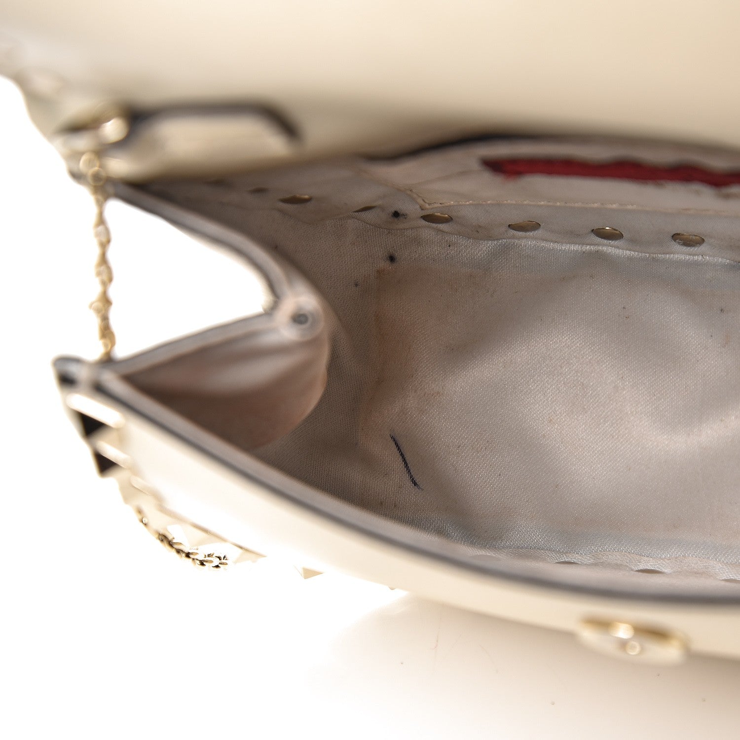 Valentino Garavani Vitello Rockstud Crossbody Saddle Bag Ivory 8 of 12