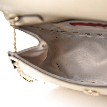 Valentino Garavani Vitello Rockstud Crossbody Saddle Bag Ivory 8 of 12