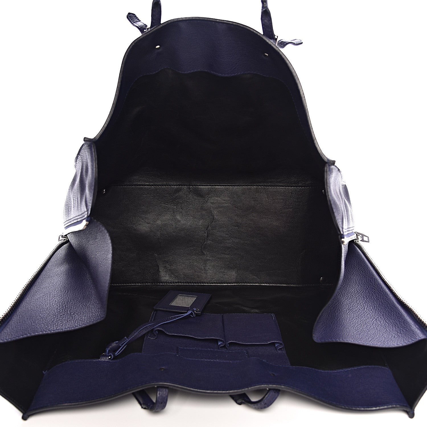 Balenciaga Calfskin Papier A4 Zip Around Plate Tote Bleu Indigo 5 of 20