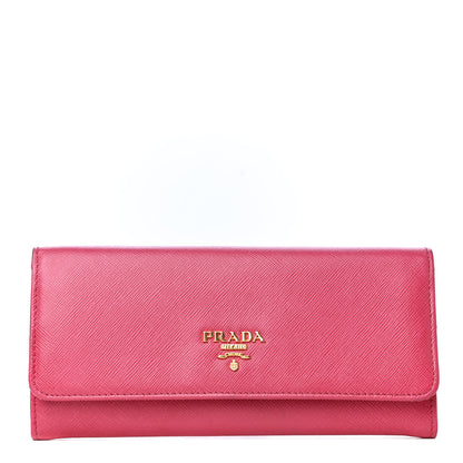 Prada Saffiano Metal Flap Wallet Peonia 1 of 4