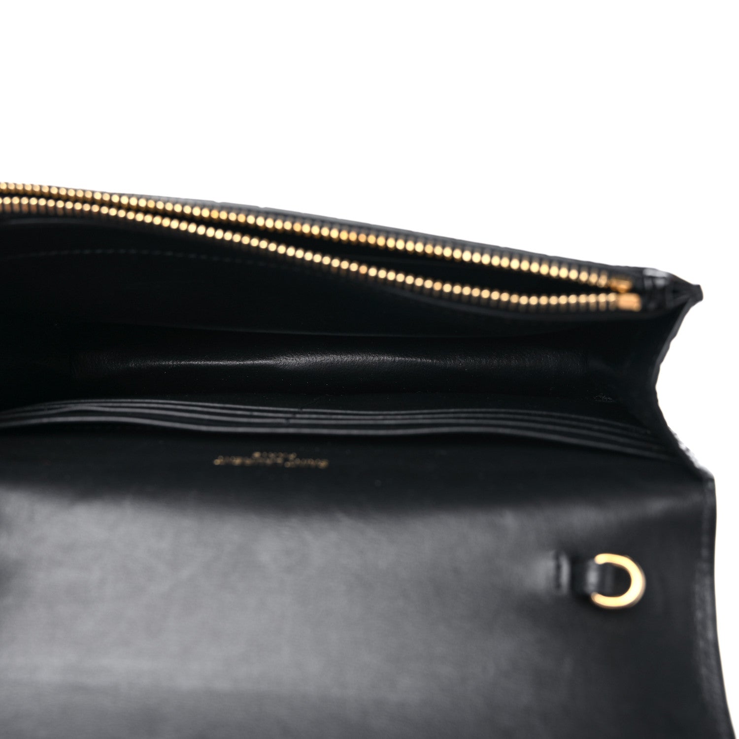 Saint Laurent Calfskin Crocodile Embossed Kate Monogram Tassel Chain Wallet Black 5 of 8