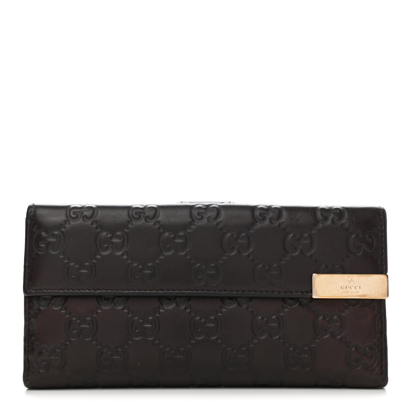 Guccissima Signature Dice Continental Wallet Chocolate