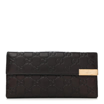 Gucci Guccissima Signature Dice Continental Wallet Chocolate 1 of 9