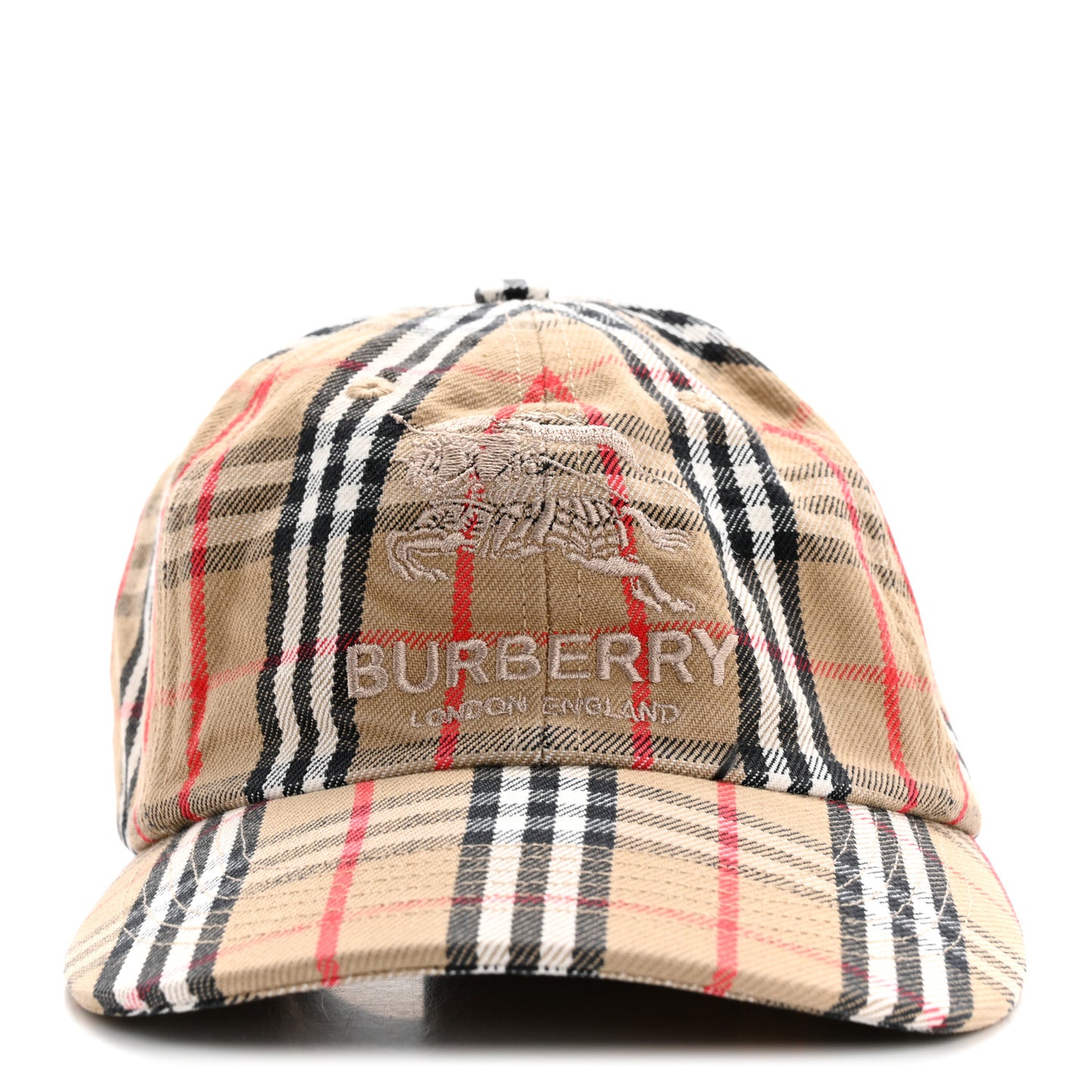 X SUPREME Cotton Vintage Check Monogram Baseball Hat Archive Beige