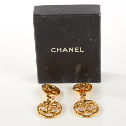 Chanel Twisted CC Clip On Drop Earrings Gold 5 of 5