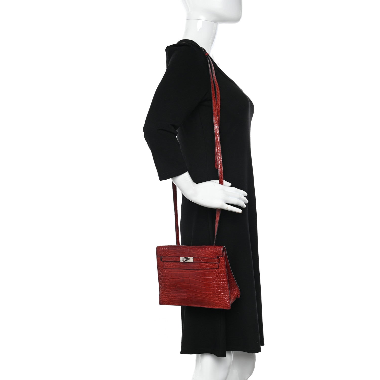 Hermes Matte Alligator Kelly Danse Belt Bag Braise 2 of 10