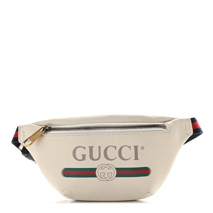Gucci Grained Calfskin Small Logo Belt Bag White 1 of 9