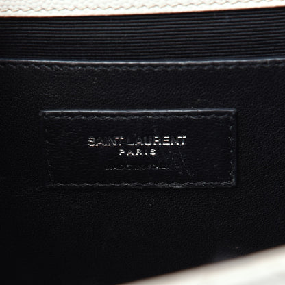 Saint Laurent Grain De Poudre Textured Mixed Matelasse Medium Triquilt Monogram Satchel Porcellana 6 of 14
