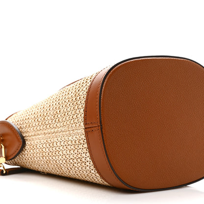 Louis Vuitton Kitted Raffia Petit Bucket Caramel 7 of 9
